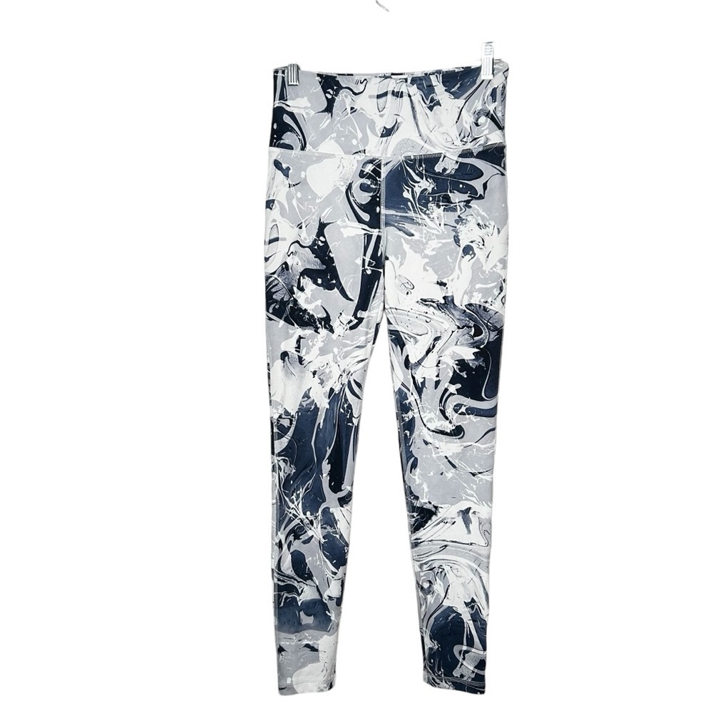 Mono B Marbleized Patterned Full Length High Waisted leggings Sz M